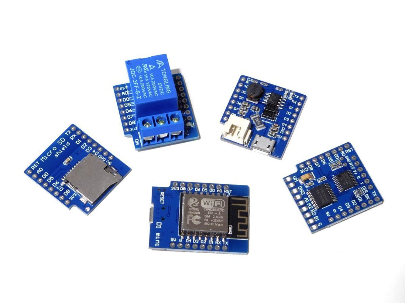 CANADUINO® 3 x WEMOS D1 Mini Compatible ESP8266 Dual Base