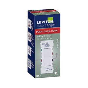 Leviton E5603-SW Decora Edge 15 Amp 3-Way Rocker Switch, White