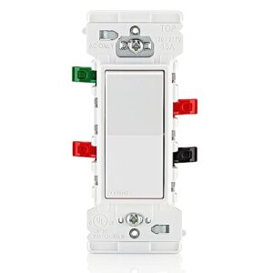 Leviton E5603-SW Decora Edge 15 Amp 3-Way Rocker Switch, White