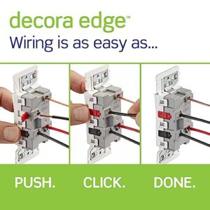 Leviton E5603-SW Decora Edge 15 Amp 3-Way Rocker Switch, White