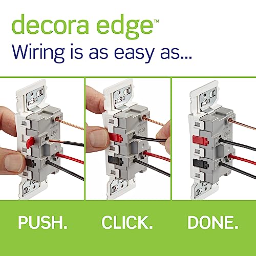 Leviton E5603-SW Decora Edge 15 Amp 3-Way Rocker Switch, White