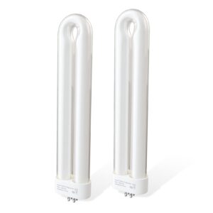 klahaite 2 pcs replacement bulb for electric outdoor bug zapper and mosquito 15w single u-shaped twin tube, white, uv-15