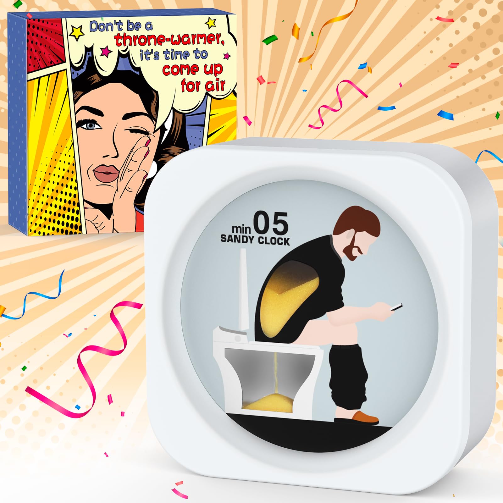 Toilet Sand Timer Gifts for Dad: Gifts for Fathers Day from Wife Daughter Son Kids Funny Gifts for Husband Stepdad Grandpa Mens Gifts Who Wants Nothing Cool Birthday Christmas Stocking Stuffers