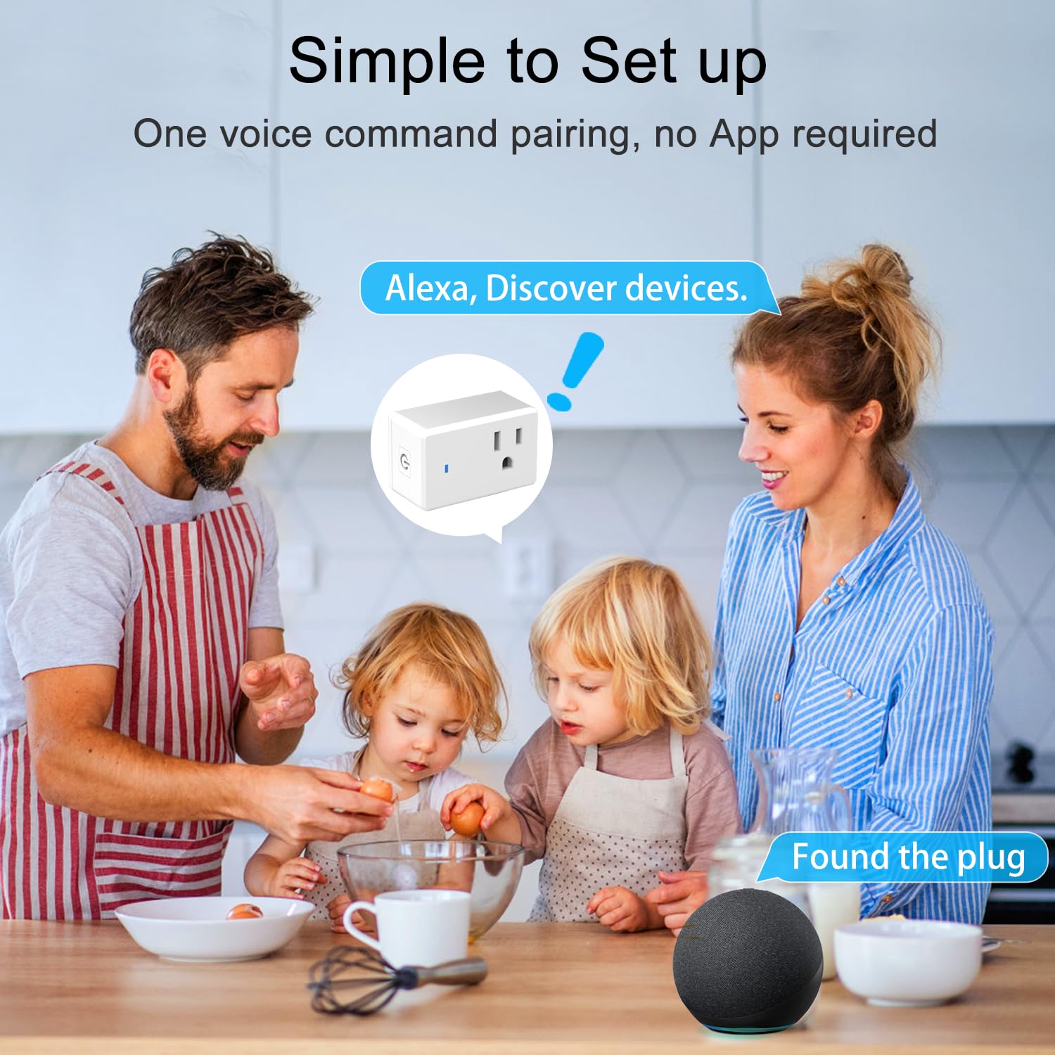 ExIoTy Mini Smart Plug, Compatible with Alexa Only, Simple Setup with One Voice Command, Remote Control, Timer & Schedule & Group Controller, Stable Connection, Echo Required (4 Pack)