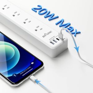 BN LINK Smart Plug Power Strip，Surge Protector with 6 Individually Controlled Smart Outlets, 4 USBs (incl. 20W USB-C), Compatible with Alexa and Google Home