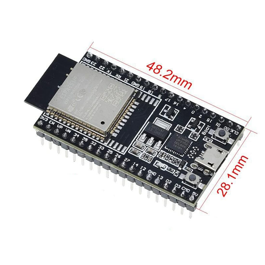 HiLetgo 2pcs ESP32-DevKitC ESP32-WROOM-32D Core Board ESP32 ESP-32 ESP-WROOM-32D Development Board for Arduino