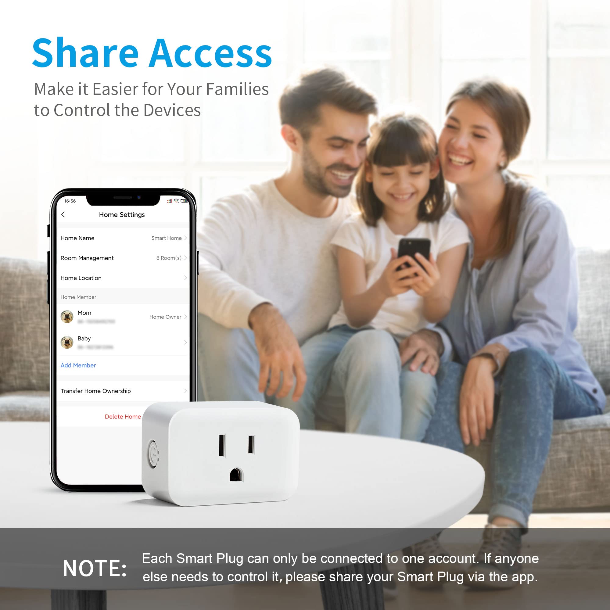 Syantek Smart Plug, Smart Home WiFi Outlets Compatible with Alexa and Google Assistant for Voice Control, Remote Control, Timer Function, No Hub Required, 2.4GHz WiFi Only, FCC Certified (2 Pack)