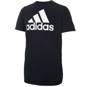 adidas boys short sleeve aeroready performance logo tee t-shirt t shirt, black, x-large us