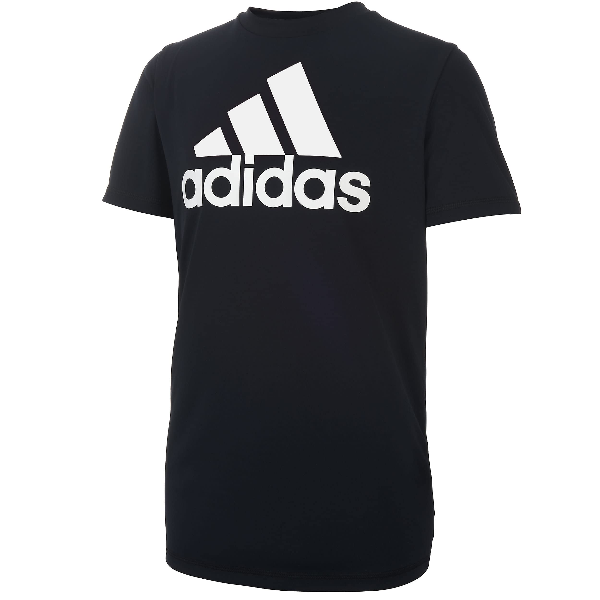 adidas boys Short Sleeve Aeroready Performance Logo Tee T-shirt T Shirt, Black, X-Large US