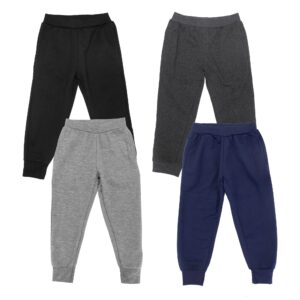 Studio 3 Boy’ Sweatpants – 4 Pack Active Fleece Jogger Pants (Size: 14/16)