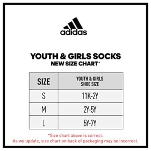 adidas Kids-Boy's/Girl's Cushioned Angle Stripe Quarter Socks (6-Pair), White/Collegiate Navy/Wonder Steel Blue, Medium