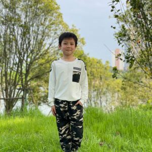 lontakids Boys Camouflage Outfit Teen Long Sleeve T-Shirt + Trousers Clothes Set (4/5, White)