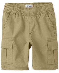 the children's place boys pull on cargo shorts,flax single,12