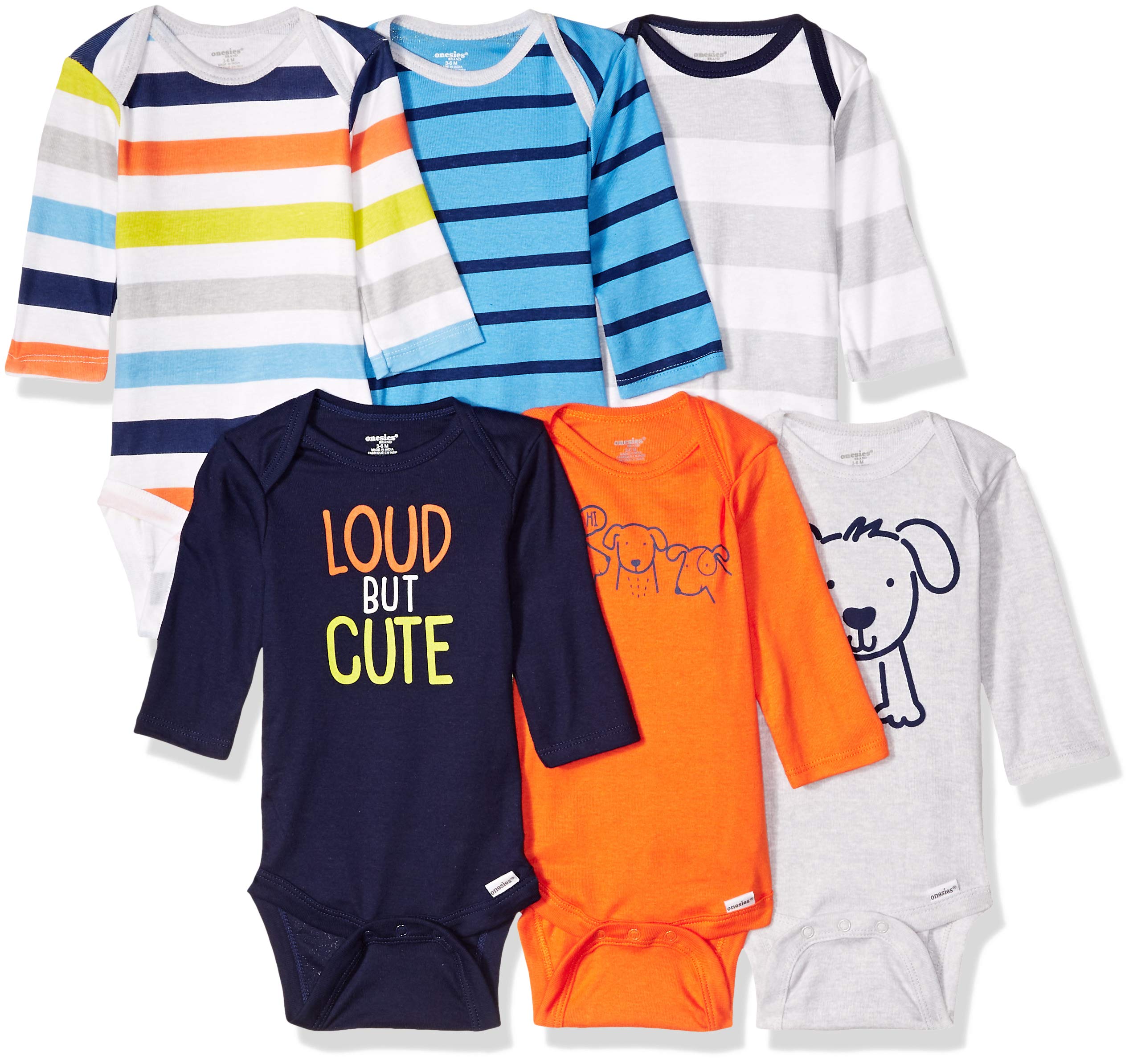 Onesies BrandUnisex Baby6-Pack Long Sleeve Bodysuitsdog6-9 Months