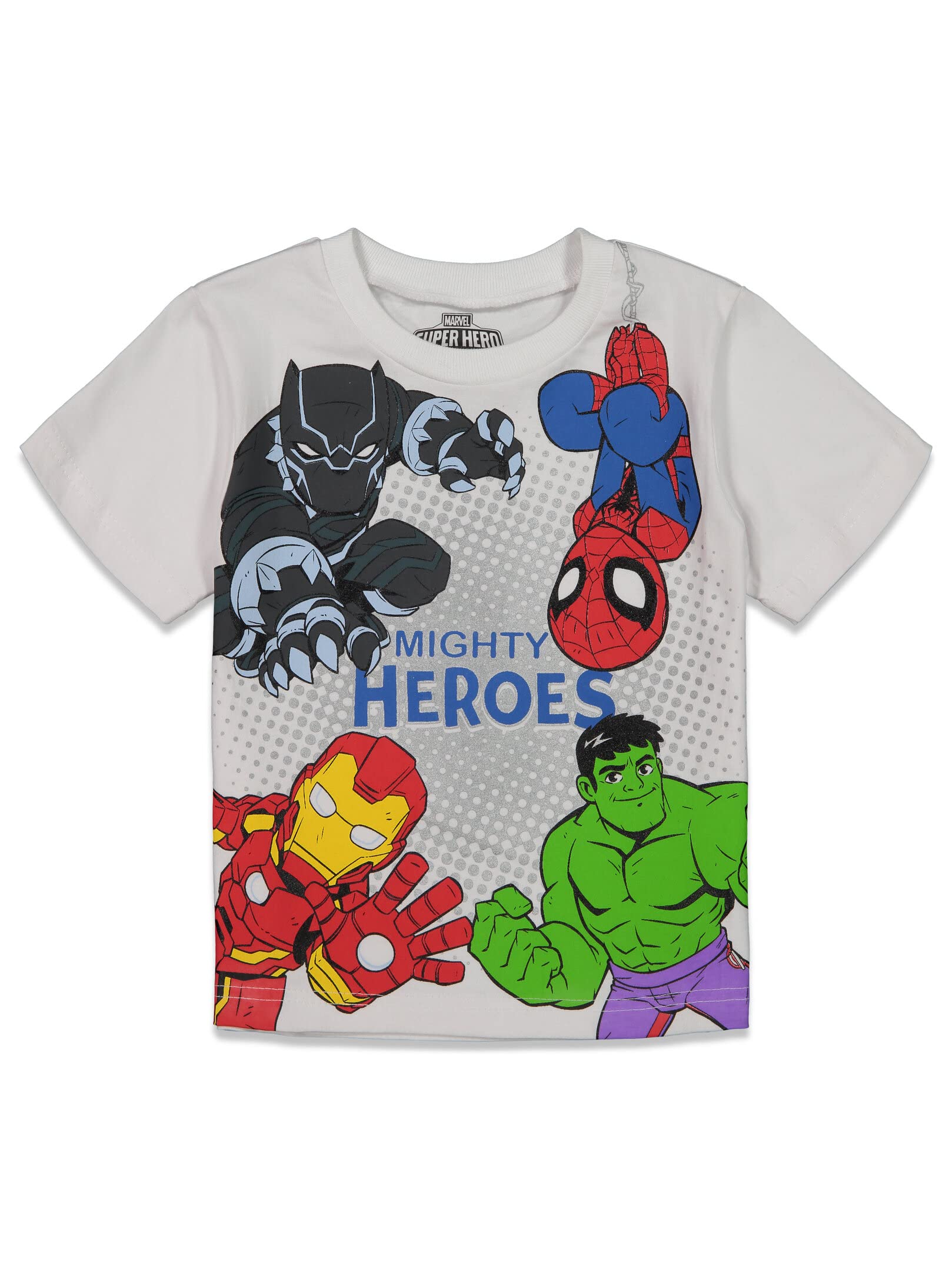 Marvel Avengers Super Hero Adventures Spider-Man Hulk Iron Man Little Boys 4 Pack Graphic T-Shirts 6