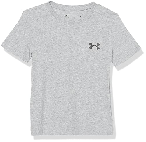 Under Armour Boys' Elite Short Sleeve T-Shirt, Stylish Crew Neckline & Fuller Cut for Complete Comfort, MOD Gray SP22, 7