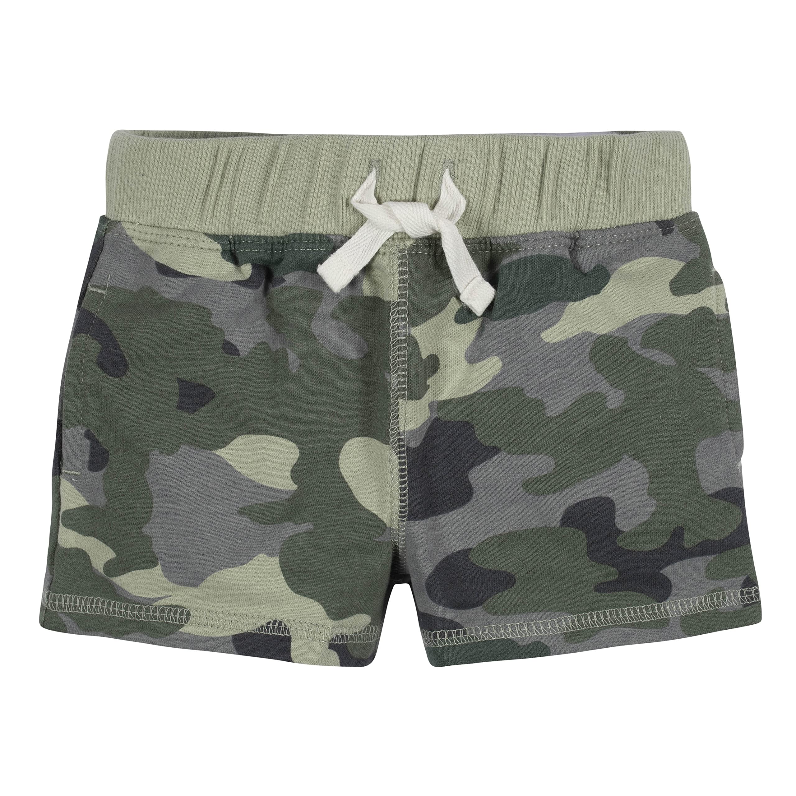 Gerber Baby Boy's Toddler 3-Pack Pull-On Knit Shorts, Green Camo, 12 Months