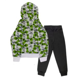 Minecraft Boys 2 Piece Fleece Pants Sets, Pullover Hoodie and Jogger Set for Boys (White, Size 4)