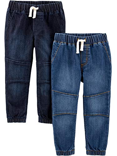 Simple Joys by Carter's Toddler Boys' Pull-On Denim Pant, Pack of 2, Denim/Dark Denim, 5T