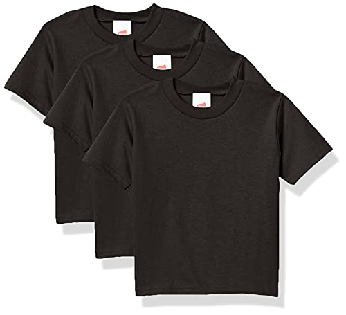 Hanes Toddler Boys' Essentials Short Sleeve T-shirt Value Pack (3-pack), Black, 4T