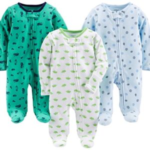 Simple Joys by Carter's Baby Boys' 3-Pack Sleep and Play, Cars/Dinosaur/Sports Pack, Preemie