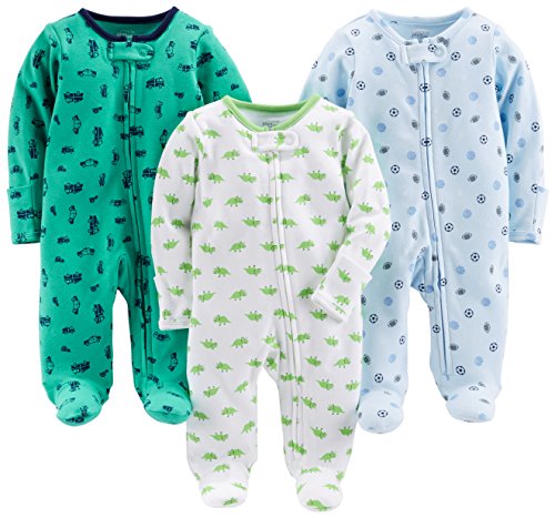 Simple Joys by Carter's Baby Boys' 3-Pack Sleep and Play, Cars/Dinosaur/Sports Pack, Preemie