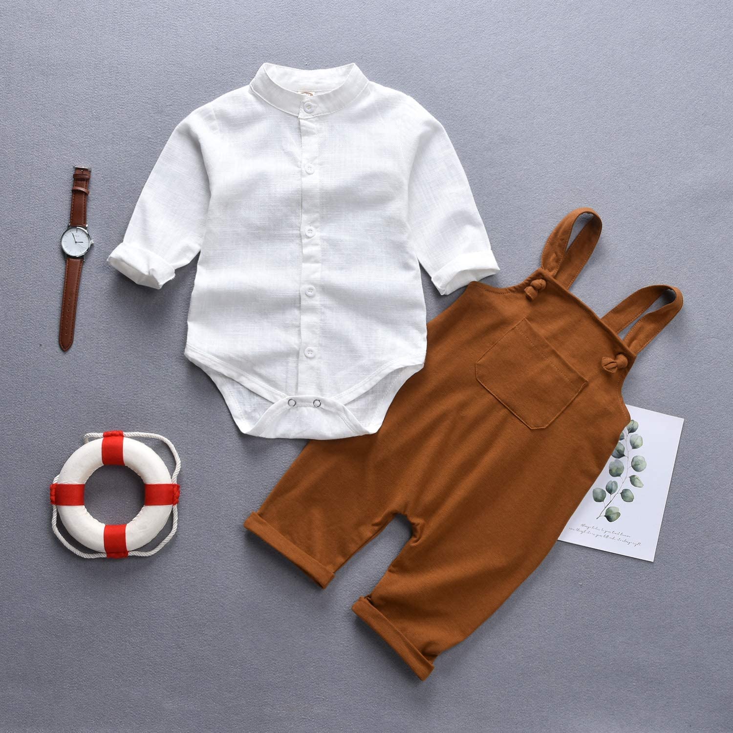 Unutiylo Baby Boys Clothes for Gentleman Outfits,Toddler Overalls Baby Suspender Pants and Bodysuit Romper