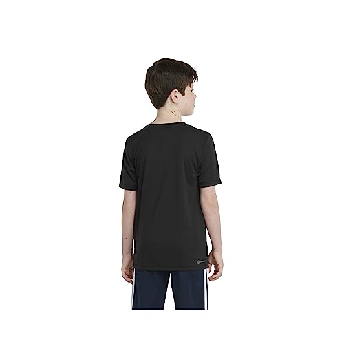 adidas Boys' Big Moisture-Wicking Athletic T-Shirt Gradient BoS Logo Short Sleeve, Black (New)