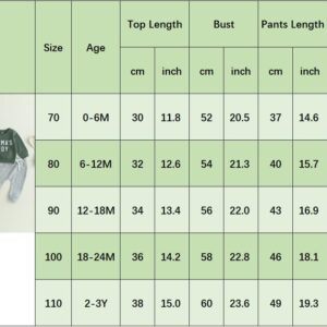 JLKGICF Fall Winter Baby Boys Clothes Long Sleeve MAMA'S BOY Print Sweatshirt+Elastic Sweatpants Toddler Infant Outfit Set (Dark Green Gray4, 0-6 Months)