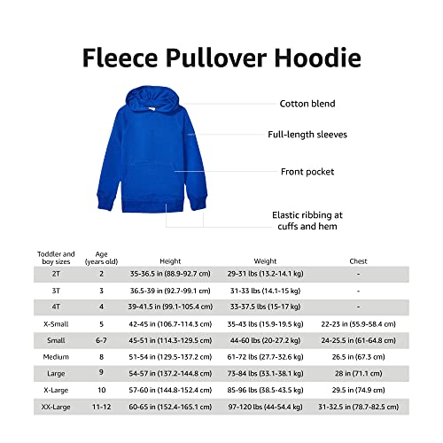 Amazon Essentials Boys' Fleece Pullover Hoodie Sweatshirts, White, X-Large