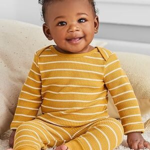 Simple Joys by Carter's Baby Boys' 4-Piece Textured Set, Gold/Blue, 3-6 Months