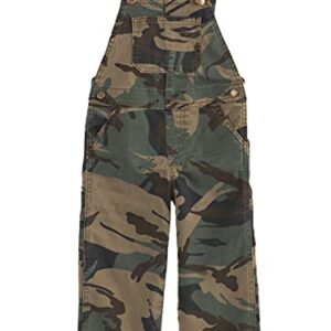 Wrangler Authentics Boys' Classic Denin Overall, Forest Night Camo, 4T