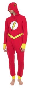 dc comics the flash hooded one piece pajama (adult large)