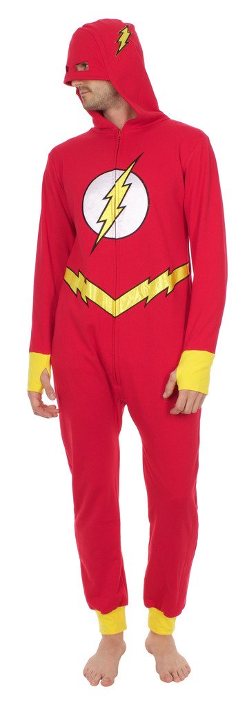 DC Comics The Flash Hooded One Piece Pajama (Adult Large)