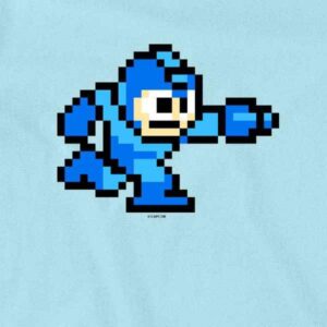 Pop Threads Mega Man 8 Bit Running Baby Bodysuit Boy Megaman Video Game Girl Infant Gifts Light Blue 6M