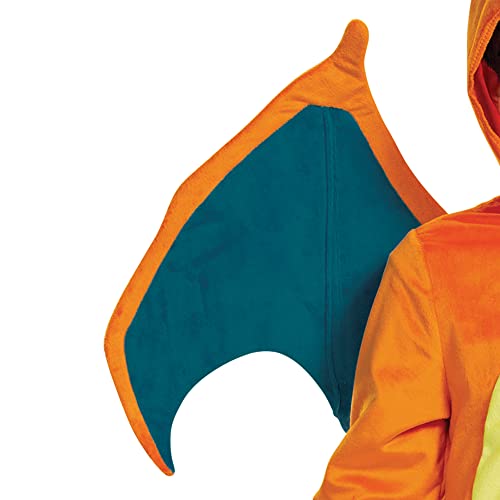 Disguise Charizard Costume for Kids, Official Pokemon Costume Hooded Jumpsuit, Child Size Large (10-12)