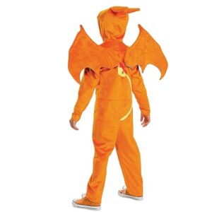 Disguise Charizard Costume for Kids, Official Pokemon Costume Hooded Jumpsuit, Child Size Large (10-12)