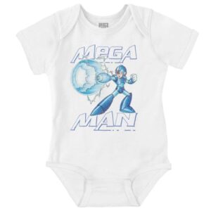 brisco brands mega man classic 90s anime character baby romper boys or girls