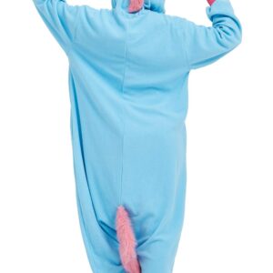 DarkCom Polar Fleece Unicorn Onesie Christmas Pajamas Unisex Adult Cosplay Halloween Costume (Blue) Small