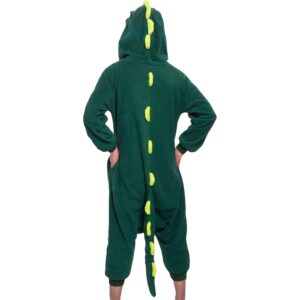 Funziez! Dinosaur Costume - Trex Cosplay - Reptile One Piece Pajama (Green Dinosaur, L)