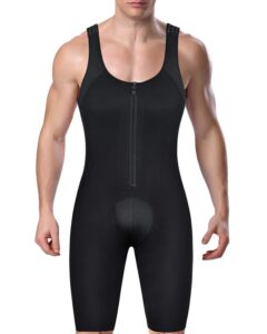 dolovey men's shapewear bodysuit full body shaper compression slimming suit breathable 3x-large