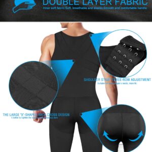 DoLoveY Men's Shapewear Bodysuit Full Body Shaper Compression Slimming Suit Breathable 3X-Large