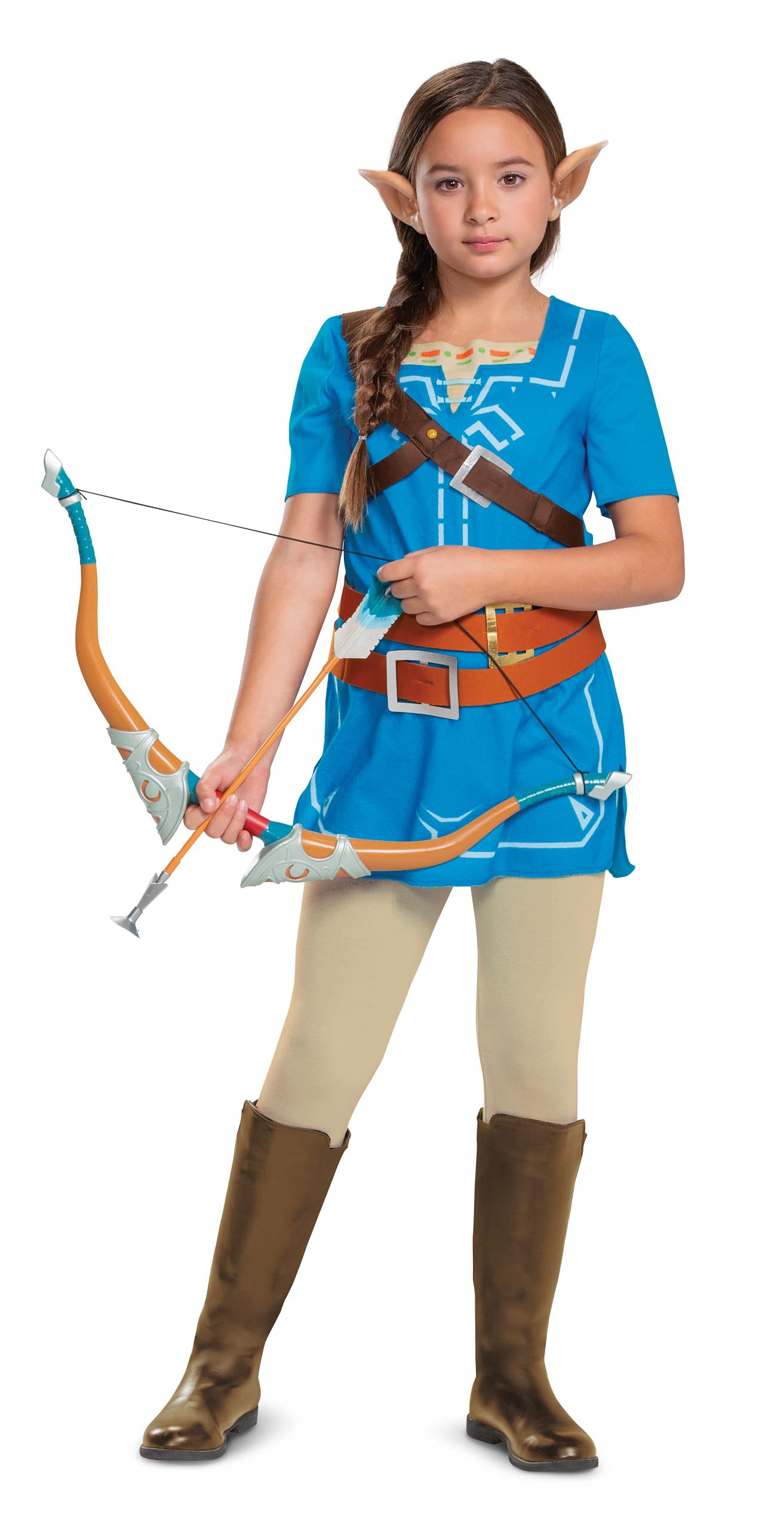 Link Costume for Kids, Official Zelda Breath of The Wild Costume, Classic Child Size Medium (7-8) Multicolored