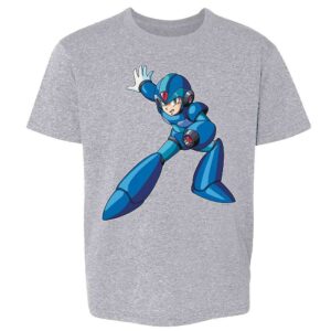 pop threads mega man x base armor megaman video gaming youth kids girl boy t-shirt sport grey m