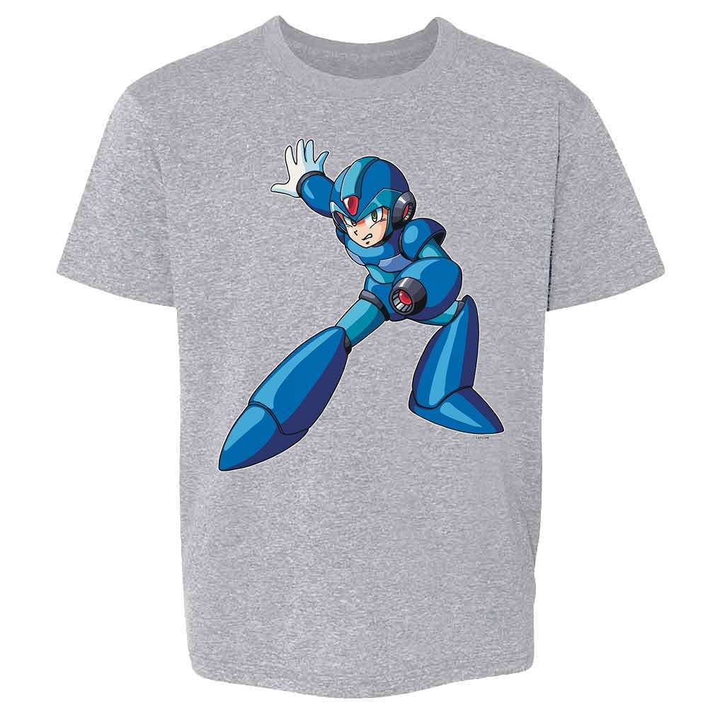 Pop Threads Mega Man X Base Armor Megaman Video Gaming Youth Kids Girl Boy T-Shirt Sport Grey M