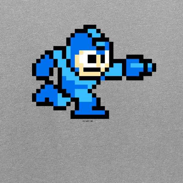 Pop Threads Mega Man 8 Bit Running Vintage Video Game Megaman Raglan Baseball Tee Shirt Black Sleeves 3XL