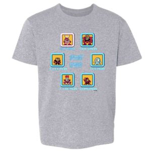 pop threads mega man classic stage select megaman video gaming youth kids girl boy t-shirt sport grey s