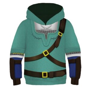 BEDJIMI 3D Print Hoodie for Kids Long Sleeve Hooded Sweatshirt Pullover Halloween Cosplay Costume for Boys Green