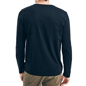 Nautica Men's J-Class Logo Long Sleeve T-Shirt, True Black, Medium