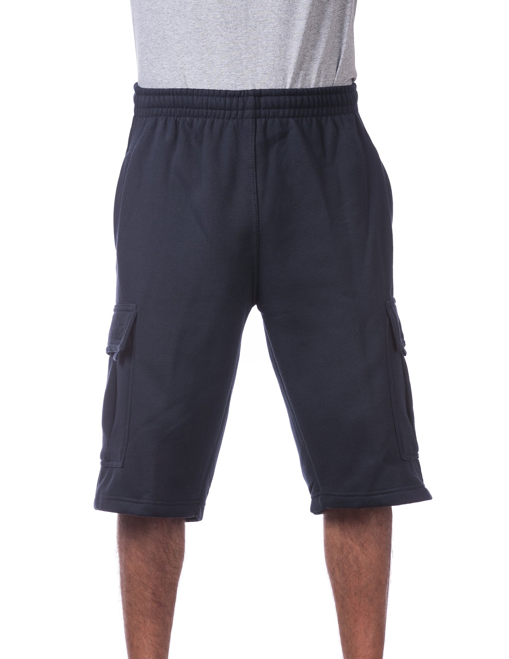 Pro Club Men's Fleece Cargo Short, Navy, X-Large